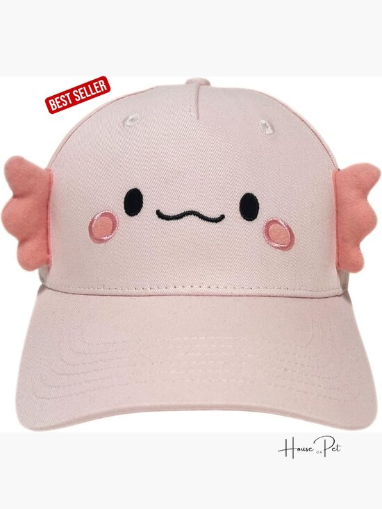 Axolotl Novelty Baseball Cap with 3D Gills, Adjustable Cotton Hat for Sun